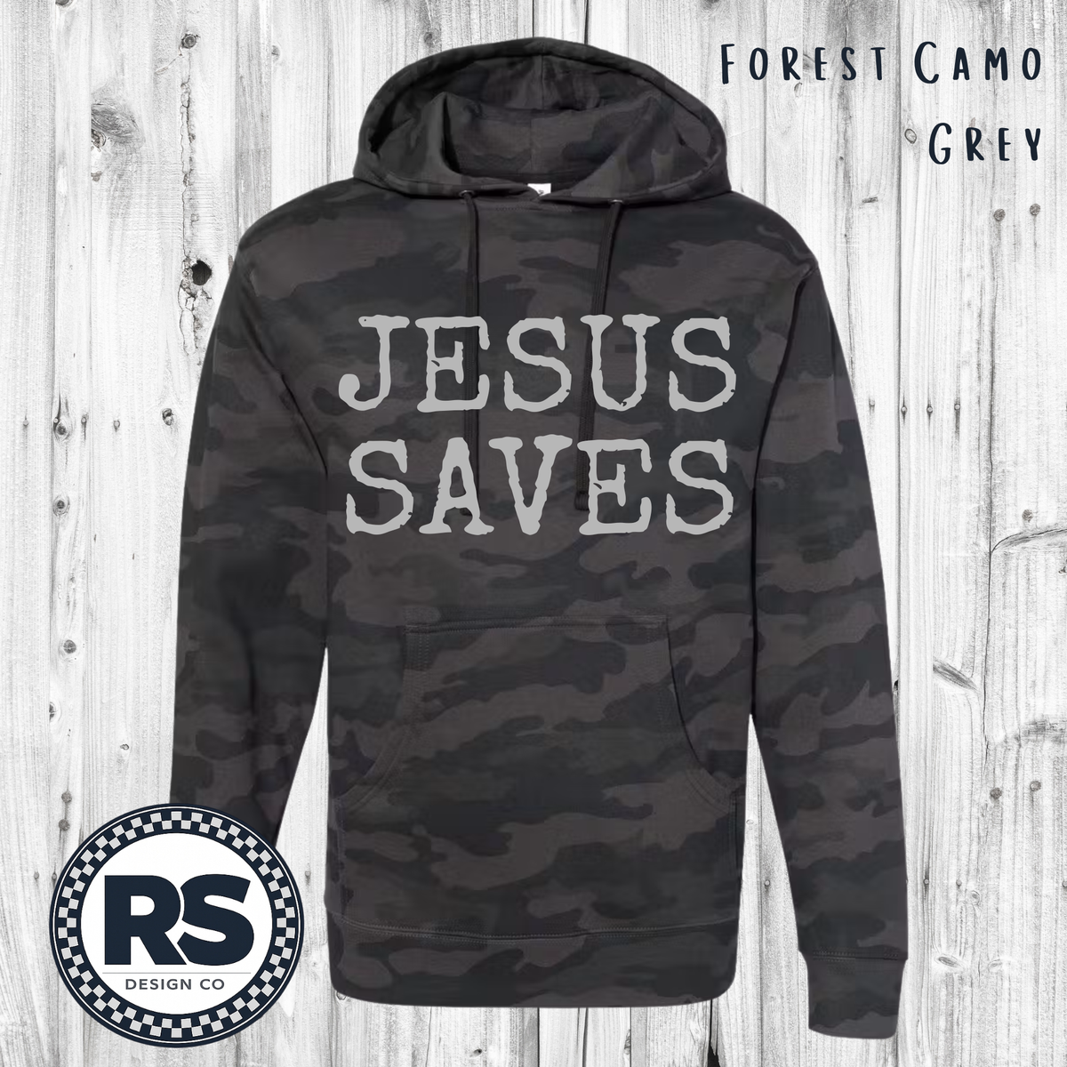 Jesus Saves - Black Camo - Hoodie