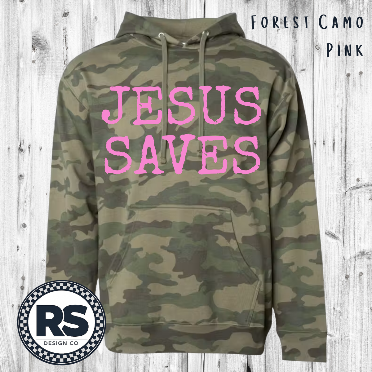 Jesus Saves - Forest Camo - Hoodie
