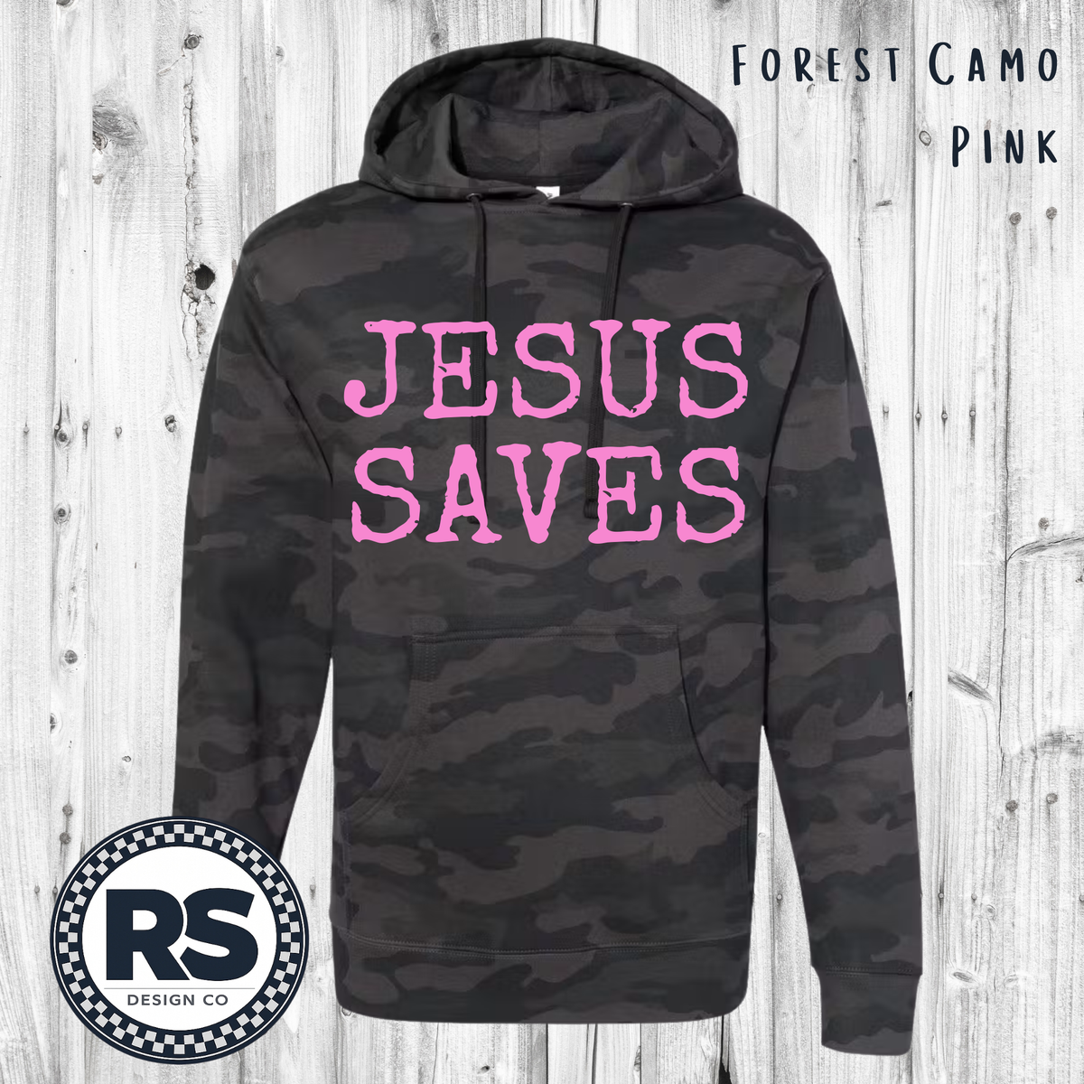 Jesus Saves - Black Camo - Hoodie