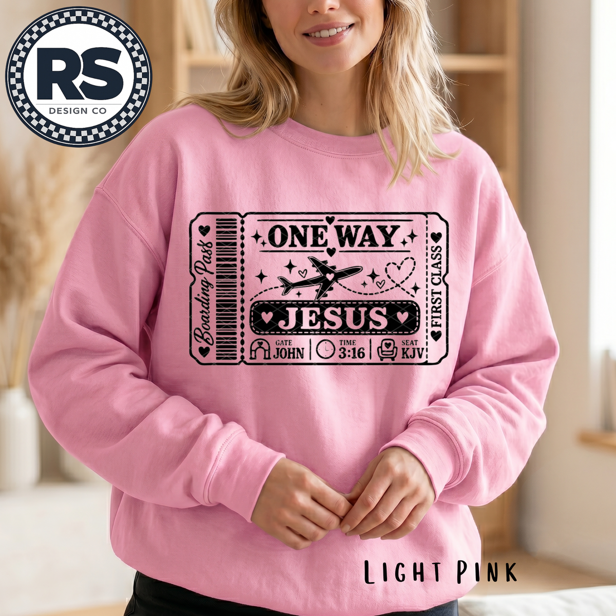 One Way Ticket to Jesus (Black Logo)