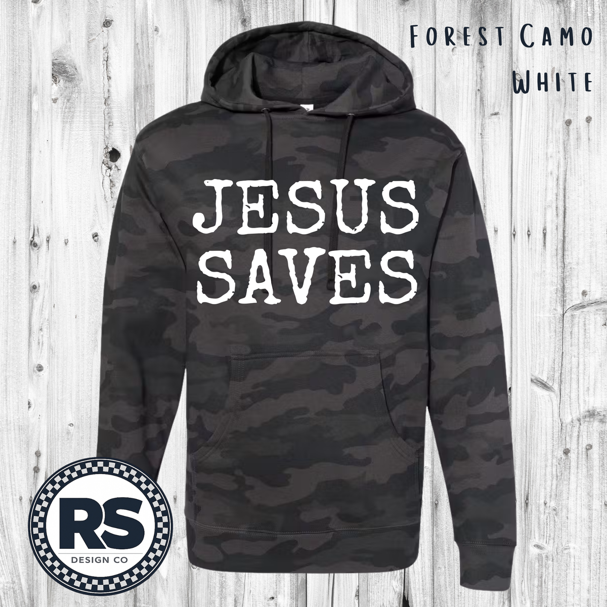 Jesus Saves - Black Camo - Hoodie