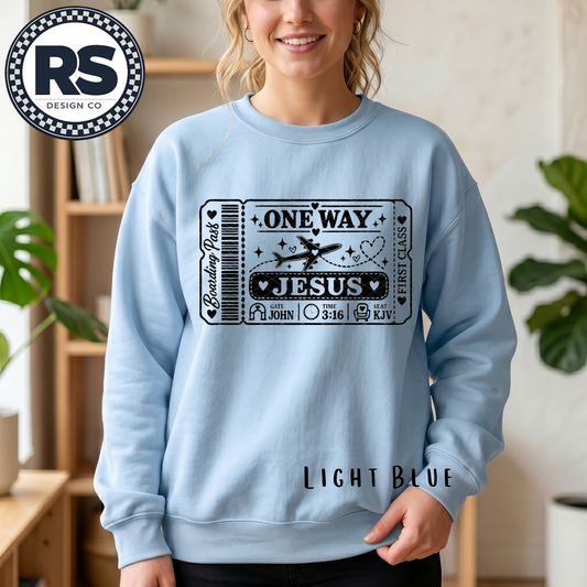 One Way Ticket to Jesus (Black Logo)