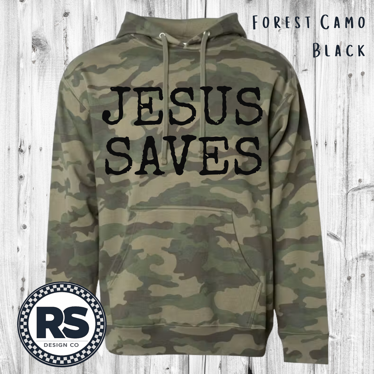 Jesus Saves - Forest Camo - Hoodie